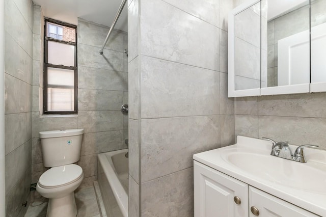1110 Caton Ave Unit 5C, Brooklyn, NY 11218 - full bathroom with tile walls, vanity, and bathing tub / shower combination