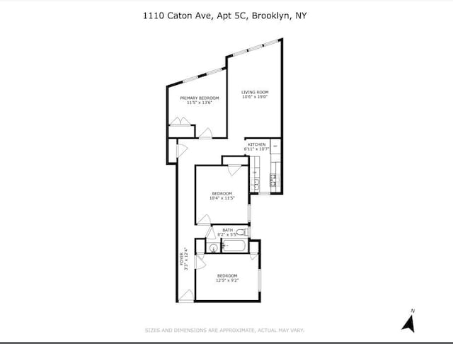 1110 Caton Ave Unit 5C, Brooklyn, NY 11218 - view of home floor plan