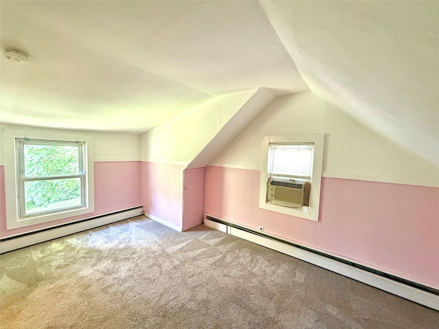 55 Red Mill Rd, Cortlandt Manor, NY 10567 - additional living space featuring baseboard heating, carpet, cooling unit, and lofted ceiling