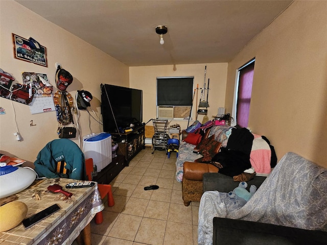 1053 Evergreen Ave, Bronx, NY 10472 - living area with light tile patterned flooring and cooling unit