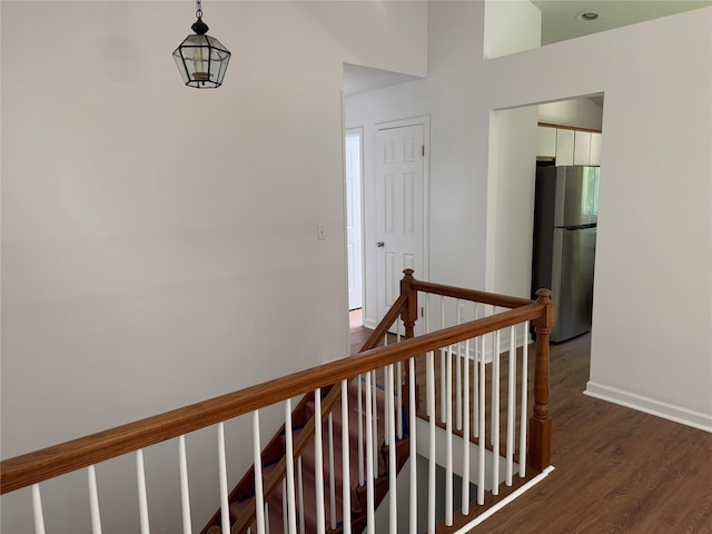 5760 Rte 82, Clinton Corners, NY 12514 - corridor with an upstairs landing and dark wood-style flooring