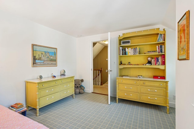 21 Orchard Dr, East Williston, NY 11596 - bedroom featuring dark carpet and lofted ceiling