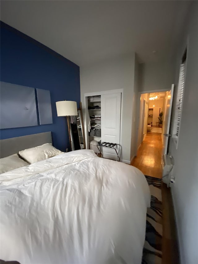 344 E 87th St Unit 3C, New York Manhattan, NY 10128 - bedroom with a closet and wood finished floors