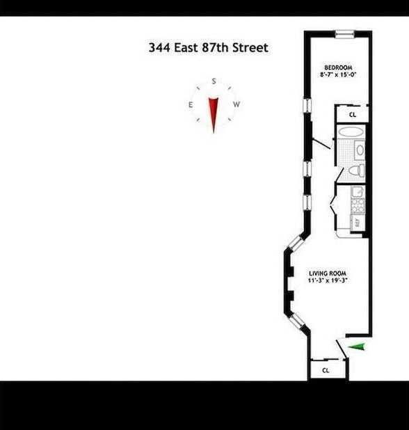 344 E 87th St Unit 3C, New York Manhattan, NY 10128 - view of floor plan / room layout