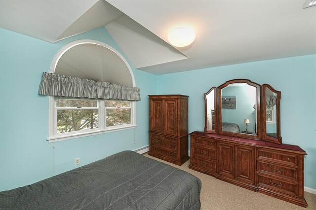 3665 Centerview Ave, Wantagh, NY 11793 - carpeted bedroom featuring lofted ceiling