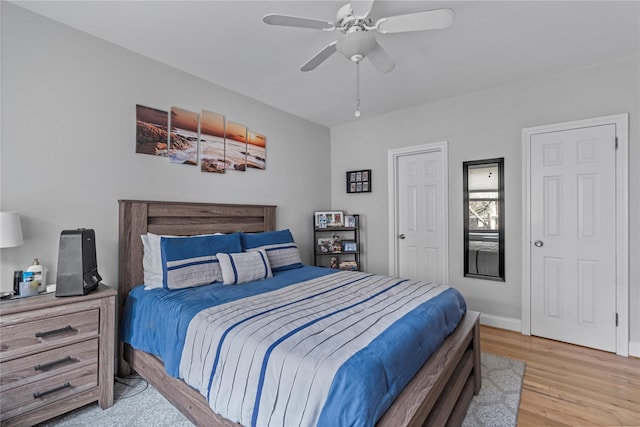 68 E Hartsdale Ave Unit 3K, Hartsdale, NY 10530 - bedroom with light wood-style flooring and a ceiling fan