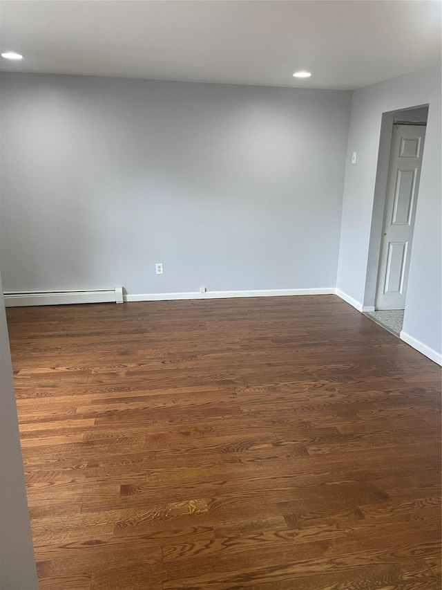 38 Sheffield Dr, Middletown, NY 10940 - empty room with baseboard heating, recessed lighting, and dark wood finished floors