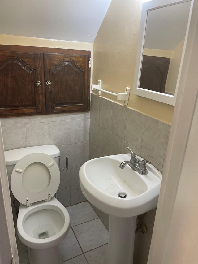 38 Sheffield Dr, Middletown, NY 10940 - half bathroom with tile walls and tile patterned flooring