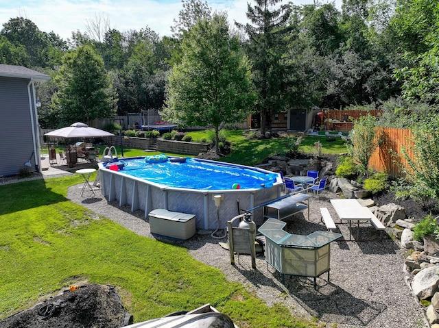 7 Walnut Ct, Goshen, NY 10924 - view of swimming pool with a fenced backyard and a storage unit