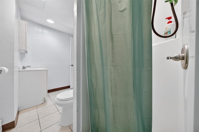 411 Fair Oaks Rd, Middletown, NY 10940 - bathroom with tile patterned flooring, vanity, and a shower with shower curtain