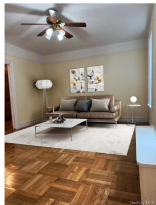 2925 Matthews Ave Unit 5F, Bronx, NY 10467 - living room featuring ceiling fan