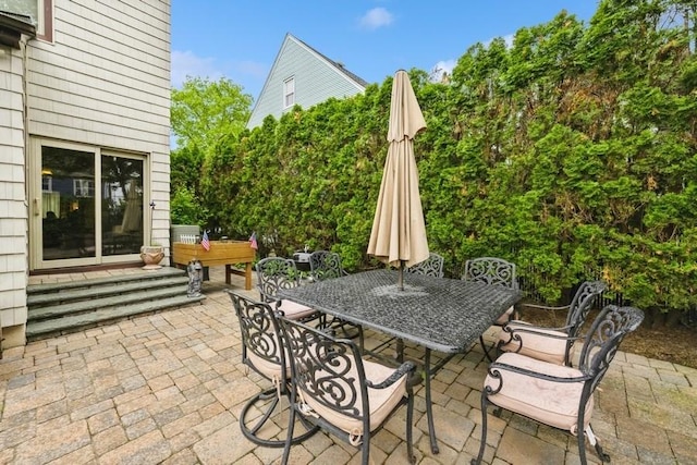 445 Wellington Rd, Mineola, NY 11501 - view of patio / terrace with outdoor dining space