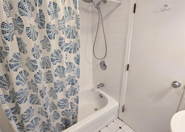 103 Arlington Rd, Lake Ronkonkoma, NY 11779 - bathroom featuring shower / bath combo and tile patterned floors