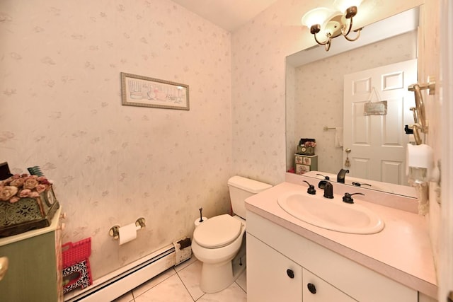 17 E Stemmer Ln, Suffern, NY 10901 - bathroom with a baseboard heating unit, tile patterned floors, and vanity