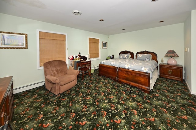 17 E Stemmer Ln, Suffern, NY 10901 - carpeted bedroom with a baseboard heating unit and recessed lighting