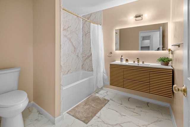 125 Whipple Rd, Middletown, NY 10940 - full bathroom with marble finish flooring, shower / bath combo with shower curtain, and vanity