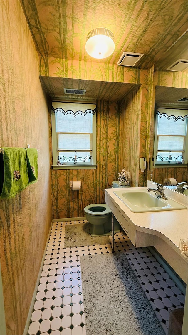 64 Meadowfarm Rd, Manhasset Hills, NY 11040 - bathroom with tile patterned floors and wood walls