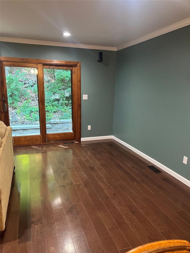 13 Butternut Ct, Highland Mills, NY 10930 - spare room featuring dark wood-style floors and crown molding