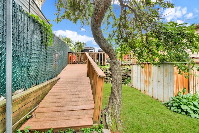 1455 Kennellworth Pl, Bronx, NY 10465 - view of yard featuring a wooden deck