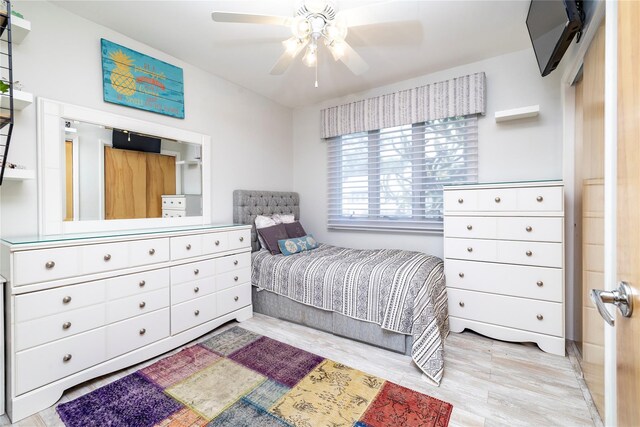 3458 Frederick St, Oceanside, NY 11572 - bedroom featuring wood finished floors and a ceiling fan