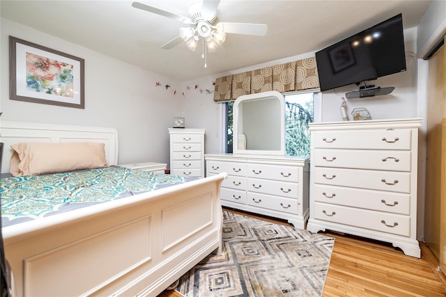3458 Frederick St, Oceanside, NY 11572 - bedroom featuring light wood-type flooring and ceiling fan