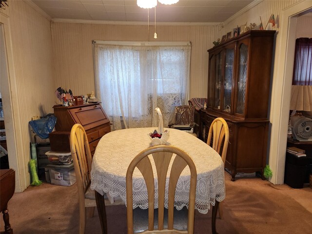 14 W Argyle St, Valley Stream, NY 11580 - carpeted dining space with ornamental molding