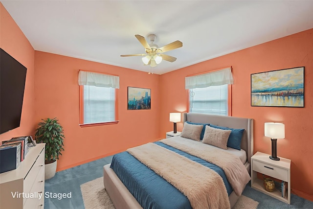 8624 253rd St, Bellerose, NY 11426 - carpeted bedroom featuring ceiling fan and baseboards