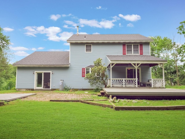 3 Kohler, Middletown, NY 10940 - rear view of property with a yard, covered porch, and roof with shingles
