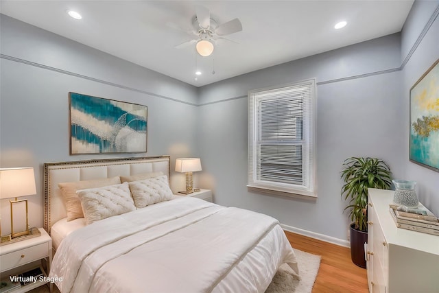 12605 109th Ave, Richmond Hill S, NY 11420 - bedroom with wood finished floors, recessed lighting, and ceiling fan
