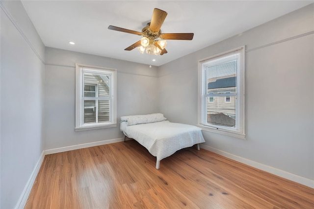 12605 109th Ave, Richmond Hill S, NY 11420 - bedroom featuring light wood-style flooring, a ceiling fan, and recessed lighting
