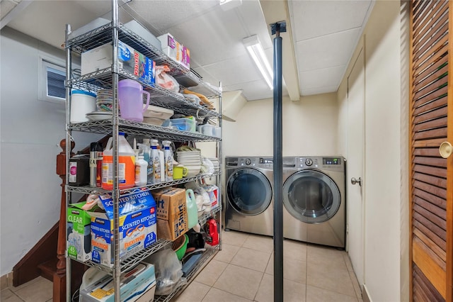 12605 109th Ave, Richmond Hill S, NY 11420 - laundry area featuring separate washer and dryer and tile patterned flooring