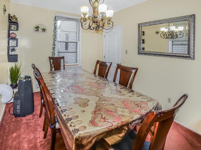 4431 Matilda Ave, Bronx, NY 10470 - carpeted dining area featuring a chandelier and baseboards