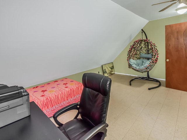 4431 Matilda Ave, Bronx, NY 10470 - office space featuring vaulted ceiling and a ceiling fan