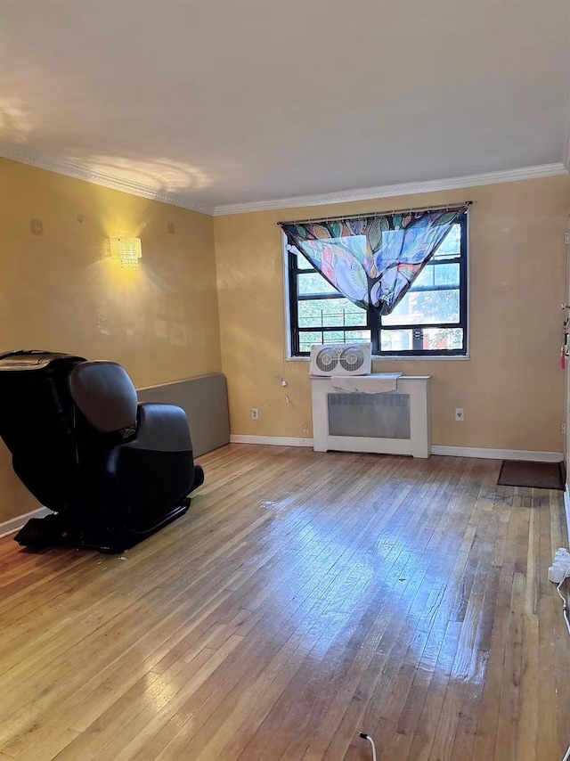 13523 135th Unit A, Kew Garden Hills, NY 11367 - sitting room featuring ornamental molding and hardwood / wood-style flooring