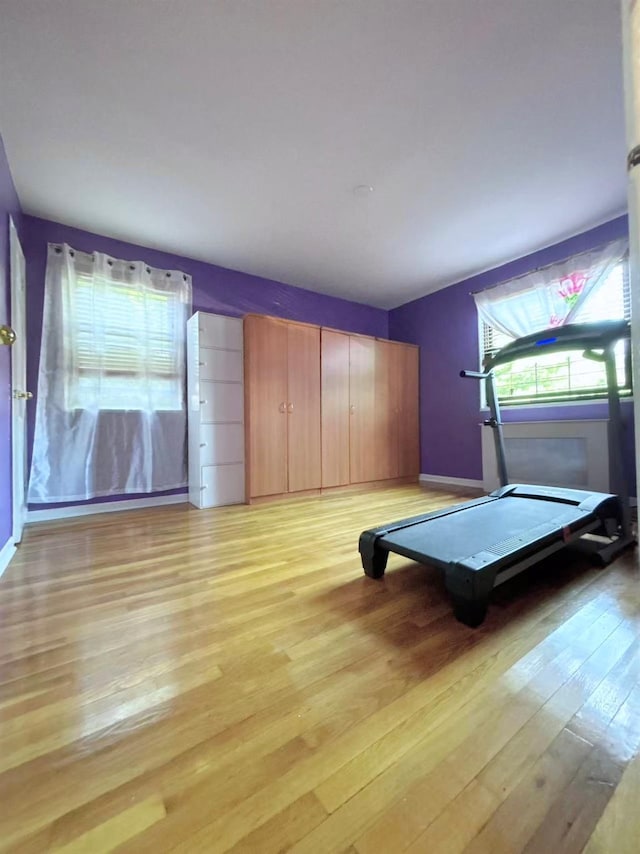 13523 135th Unit A, Kew Garden Hills, NY 11367 - workout area featuring light wood-style flooring