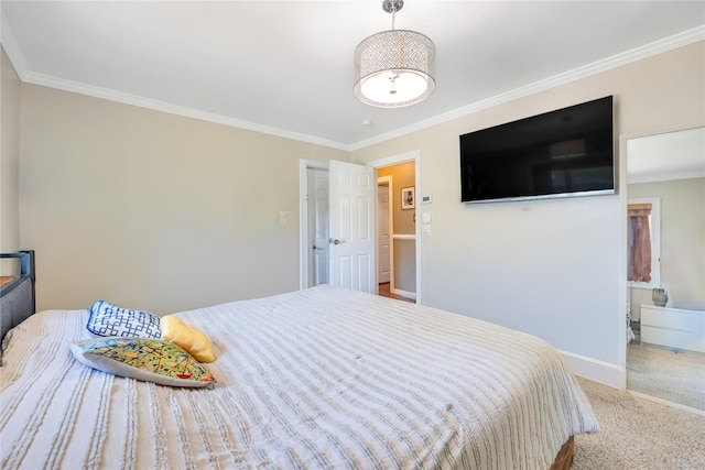318 Claremont Ave, West Babylon, NY 11704 - bedroom with crown molding and carpet flooring