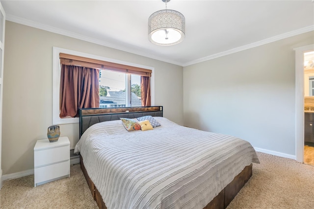 318 Claremont Ave, West Babylon, NY 11704 - bedroom with light carpet and ornamental molding