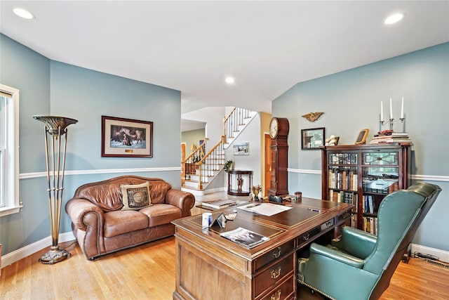 8 Hamlet Way, Hopewell Junction, NY 12533 - office area with light wood-style flooring and recessed lighting