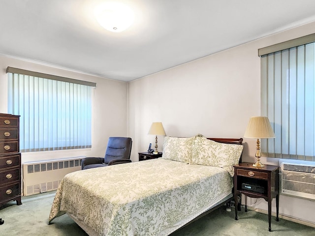 140-21 31st Rd Unit 4A, Flushing, NY 11354 - carpeted bedroom featuring radiator and an AC wall unit