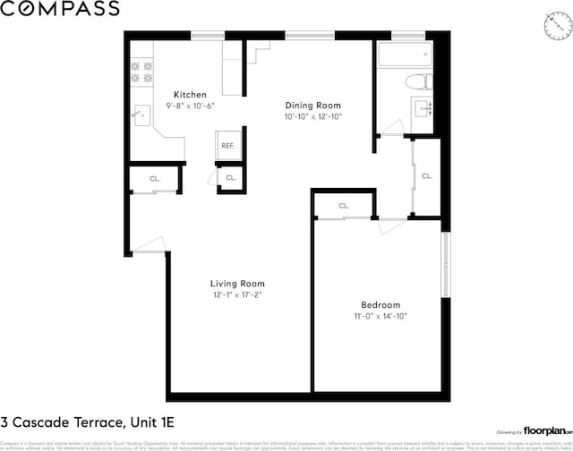 3 Cascade Ter Unit 1E, Yonkers, NY 10703 - view of floor plan / room layout