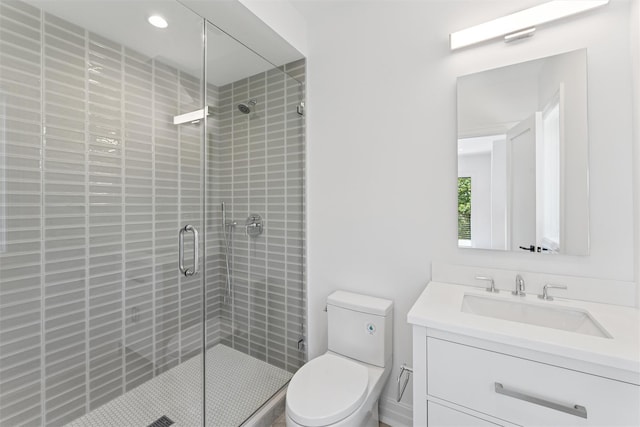 135 S Rd, Westhampton, NY 11977 - bathroom with vanity, a shower stall, and recessed lighting