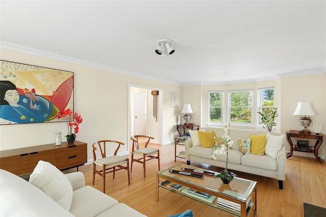 107 California Ave, Freeport, NY 11520 - living area with ornamental molding and light wood-style floors