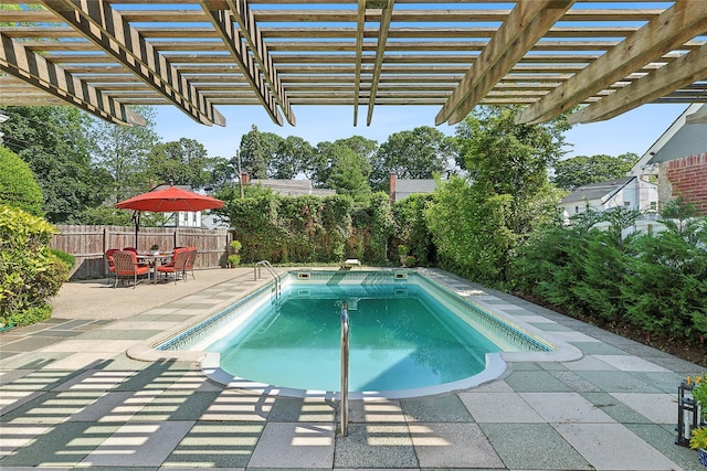 107 California Ave, Freeport, NY 11520 - view of pool with a patio area, a pergola, and a fenced backyard