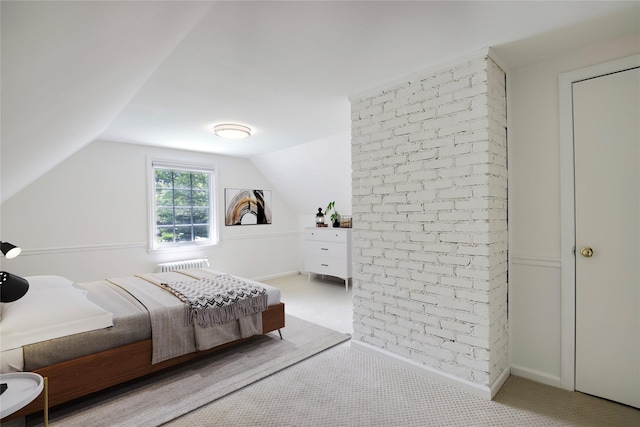 153 Park Ave, Manhasset, NY 11030 - carpeted bedroom featuring vaulted ceiling and radiator