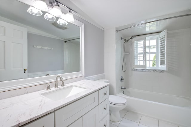 153 Park Ave, Manhasset, NY 11030 - bathroom with vanity, tub / shower combination, and tile patterned flooring
