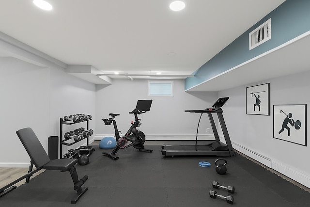 224 Woodbury Rd, Huntington, NY 11743 - exercise room with recessed lighting