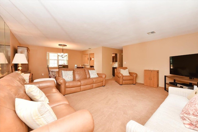 7 Albergo Ln, Syosset, NY 11791 - carpeted living room with a chandelier