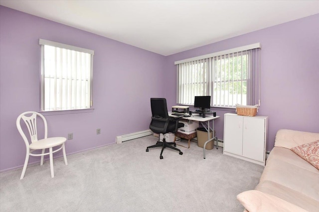 7 Albergo Ln, Syosset, NY 11791 - office area featuring a baseboard radiator and carpet flooring