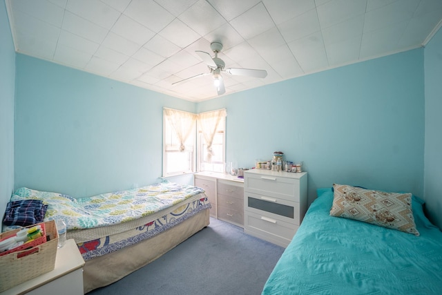 47 Cardinal Rd, Levittown, NY 11756 - bedroom with carpet floors and a ceiling fan