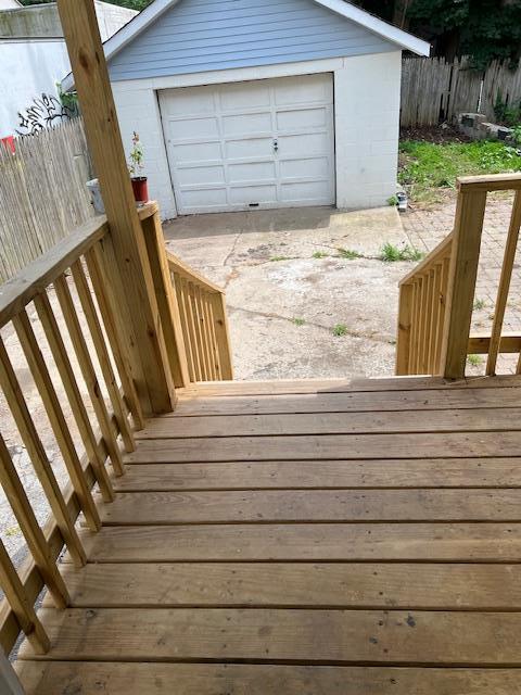 47 Gifford Ave, Poughkeepsie, NY 12601 - wooden deck featuring an outbuilding and driveway
